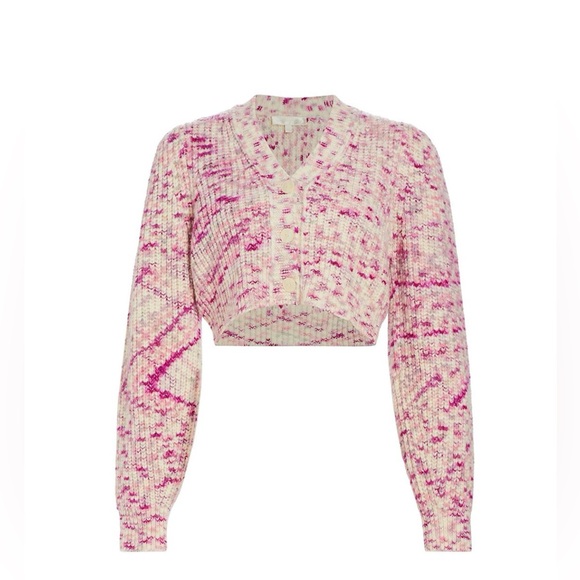 LoveShackFancy - Avignon Hand Painted Crop Cardigan | Berry Medley M - Picture 4 of 7